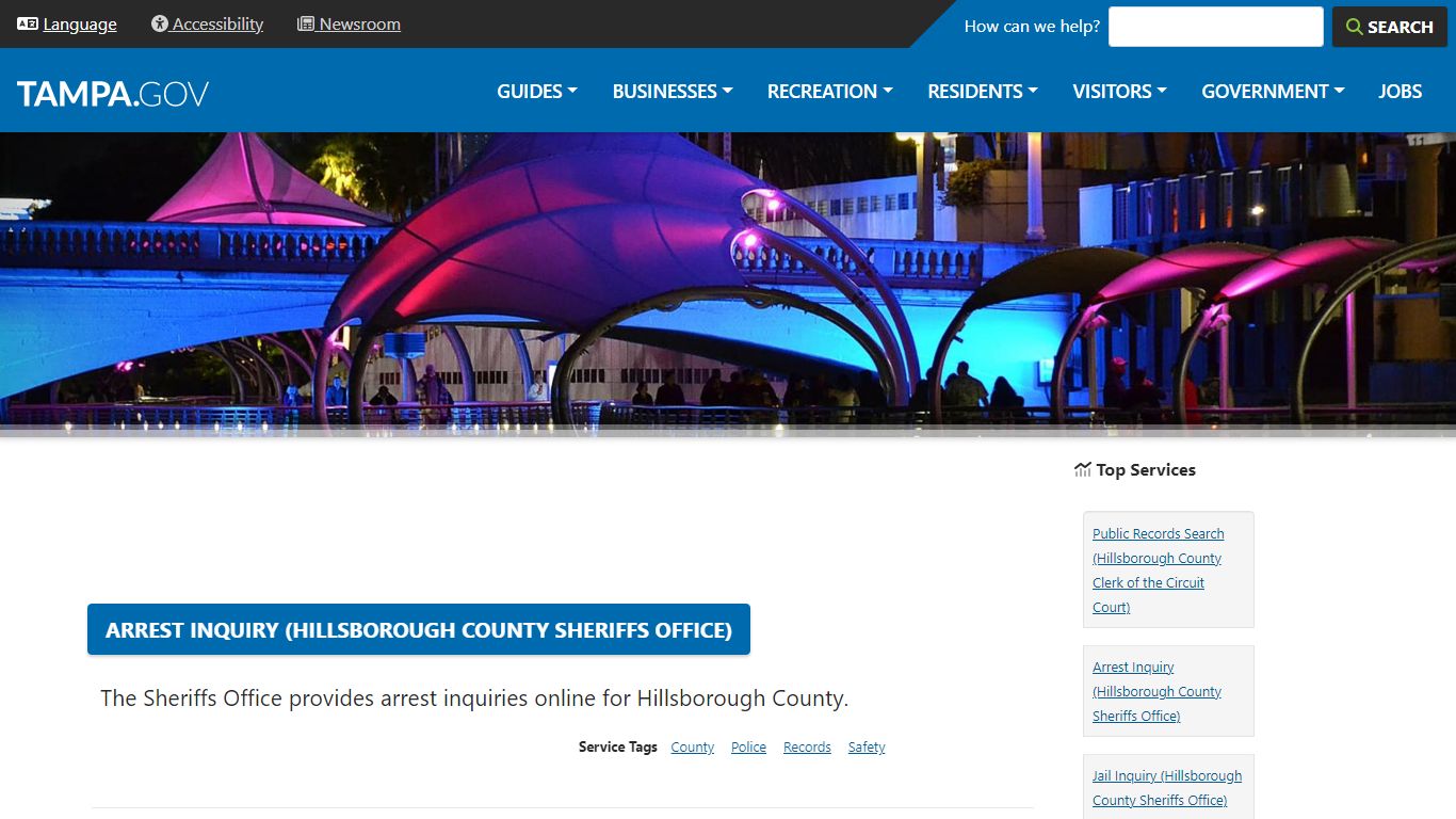 Arrest Inquiry (Hillsborough County Sheriffs Office)